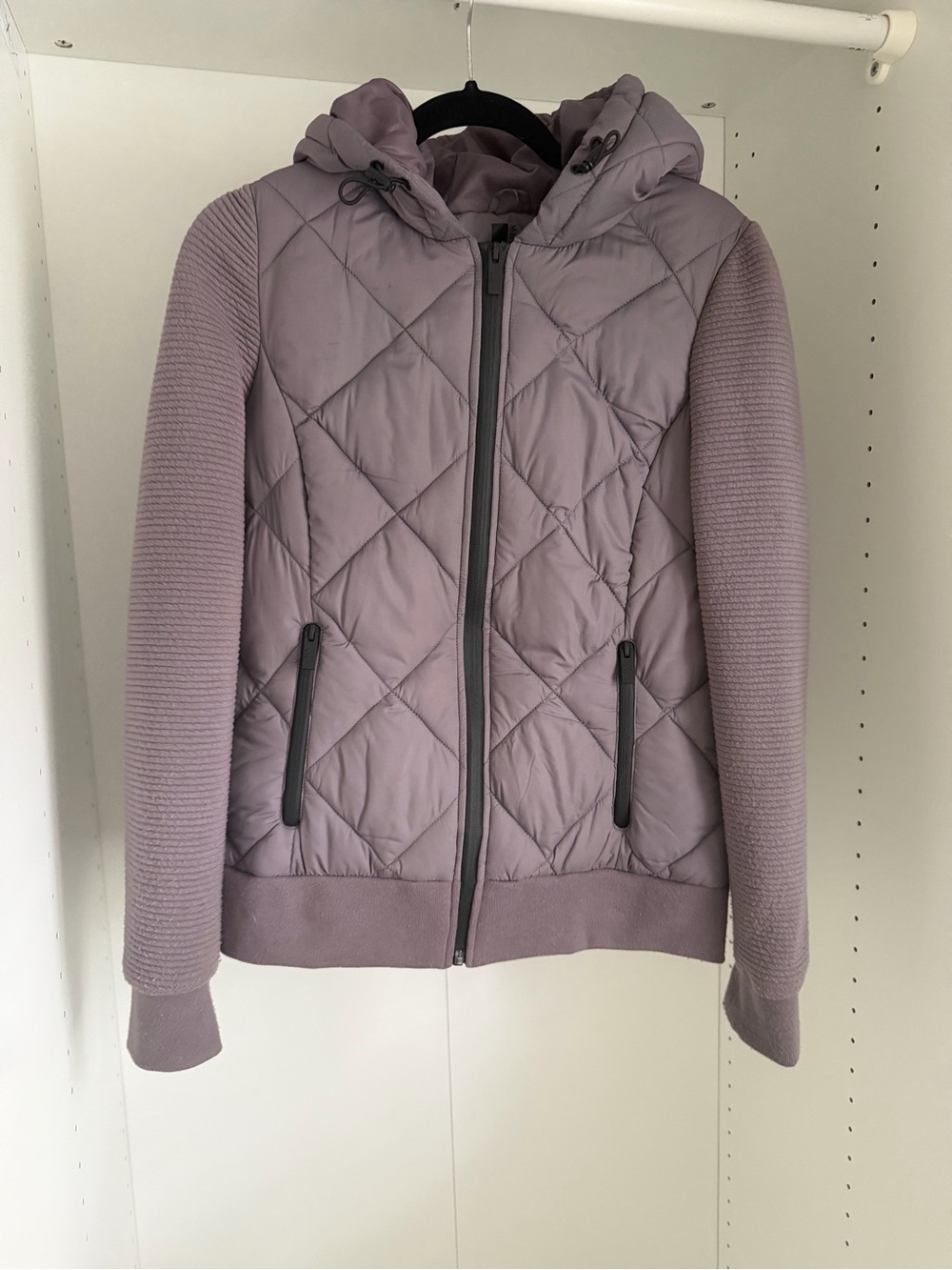Marc New York Performance Women’s Quilted Hybrid Hooded Jacket Mauve M